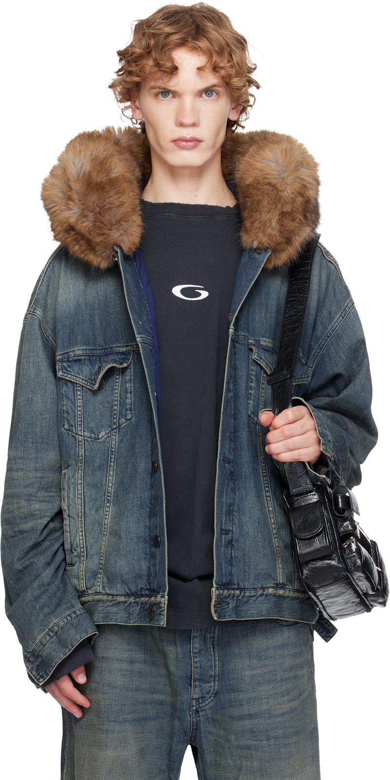 Blue Boxy Denim Jacket 262342M177002