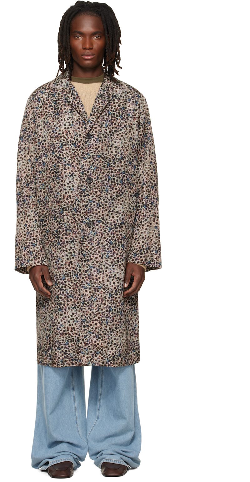 Gray Printed Coat 262358M176005