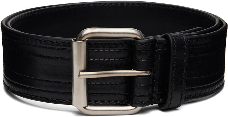 Black Calfskin Belt 262358M131000
