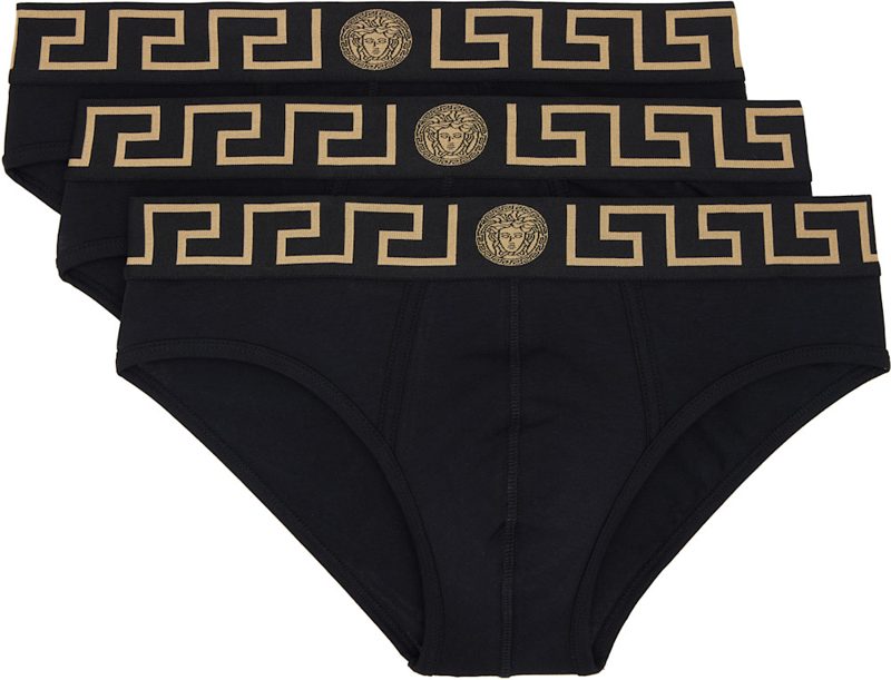 Three-Pack Black Jersey Briefs 262404M217001
