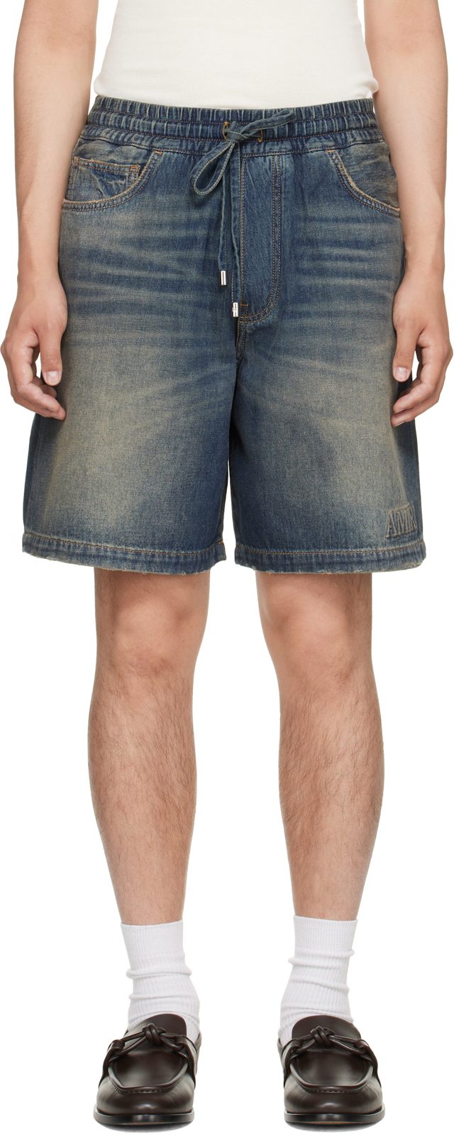 Blue [아미리] Drawstring Denim Shorts 262886M193017