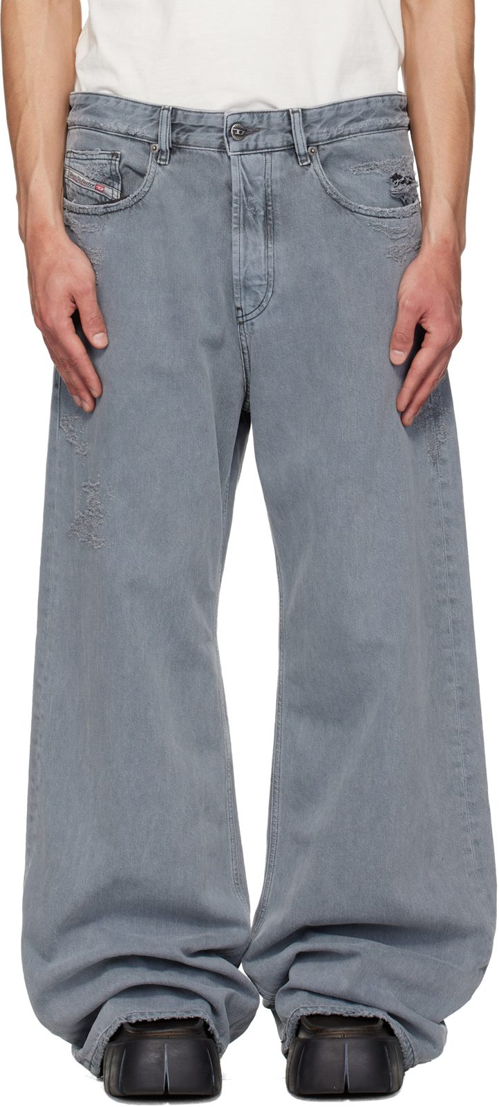 Gray Relaxed D-Rise Jeans 261001M186018