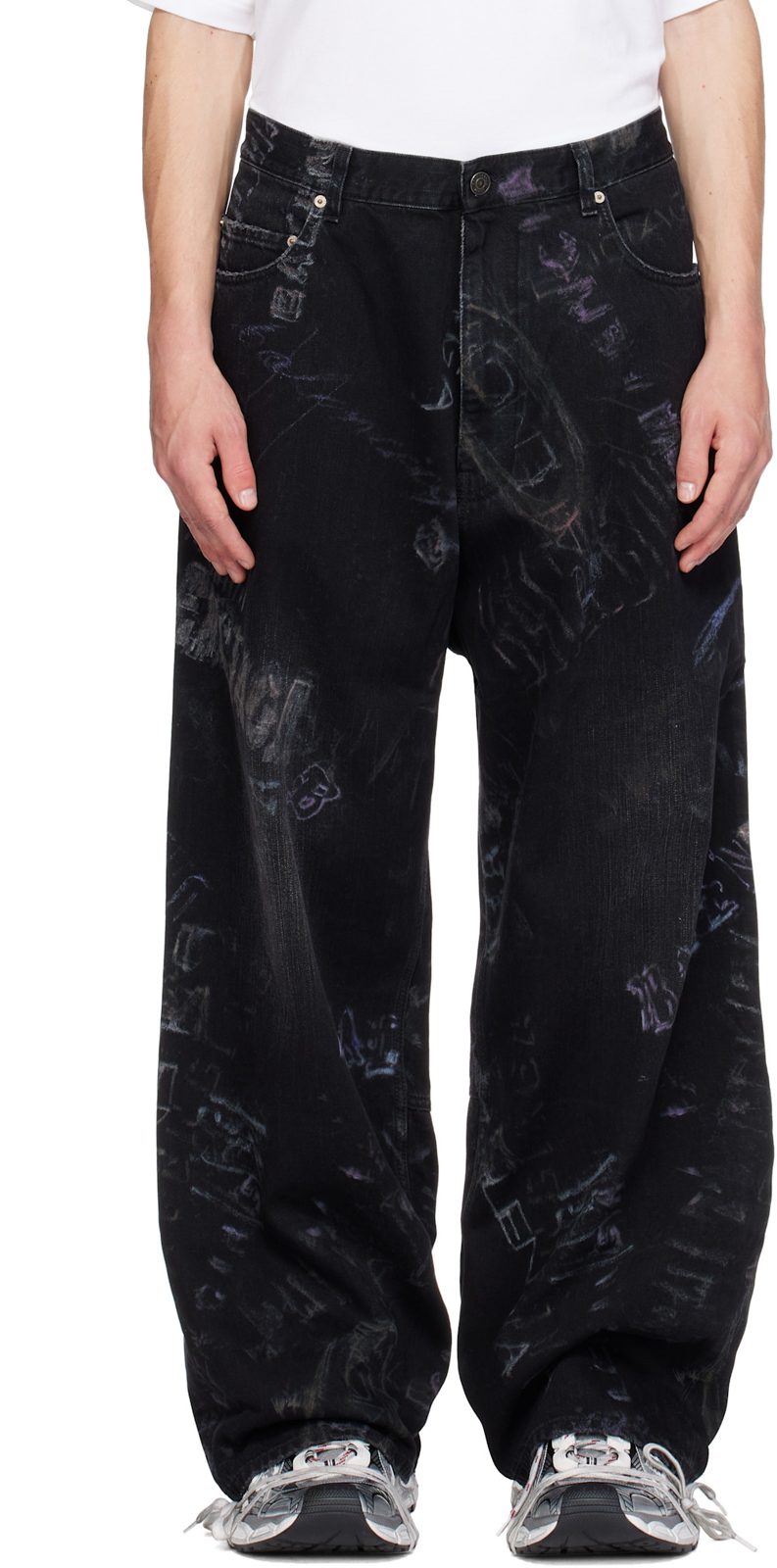 Black Minimal Baggy Jeans 261342M186000