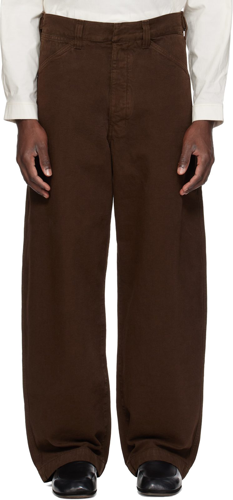 Brown Oversized Workwear Jeans 262646M191000