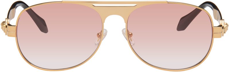Gold Aviator Sunglasses 262404F005025