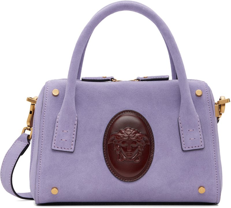 Purple Roomy Small Suede Boston Bag 262404F046001