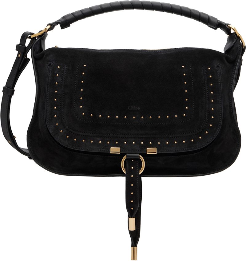 Chloe Black Marcie Suede Calfskin Bag 262338F048003