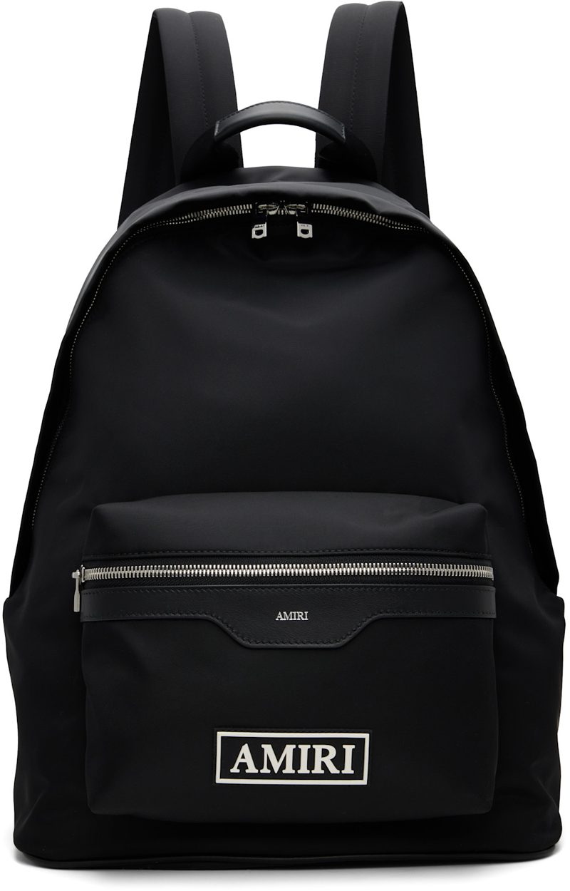 Black Logo Patch Nylon Backpack 262886M166000
