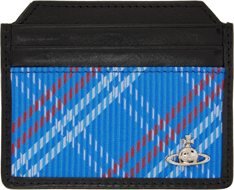 Black & Blue Slim Card Holder 262314M163029