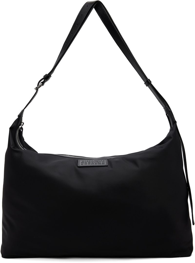 Black Nylon Twill Crossbody Bag 262188M170002