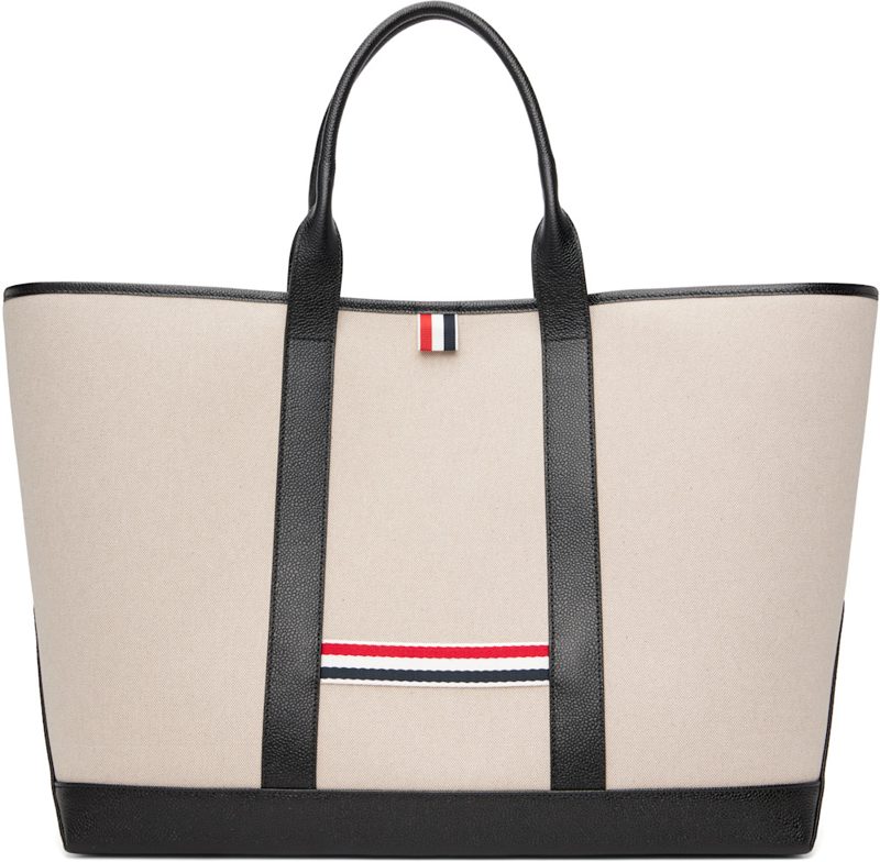 Beige Salt & Pepper Cotton Canvas Oversized Tool Tote 262381F049001