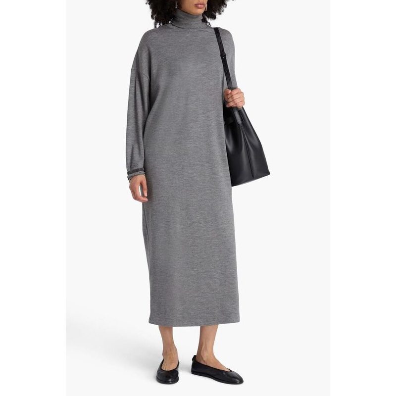 Brunello Cucinelli Womedium Grey Wool Dress