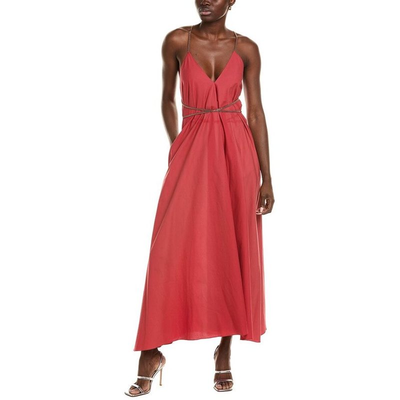 Brunello Cucinelli Red Strappy Maxi Dress