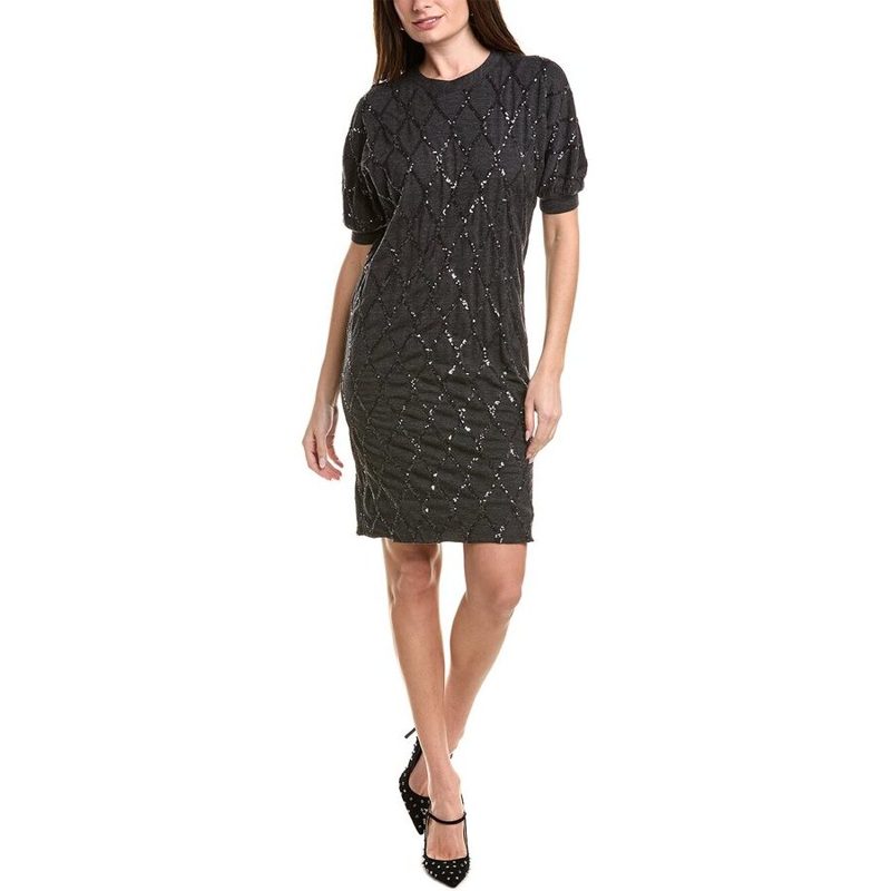 Brunello Cucinelli Anthracite Sequin Embellished Dress