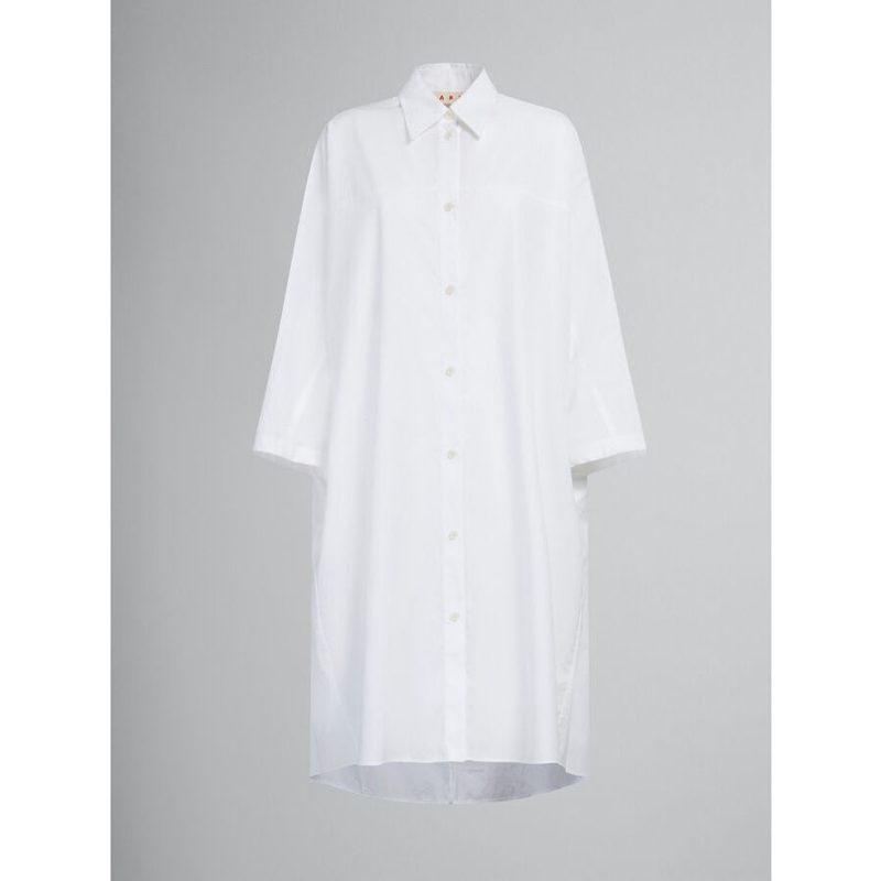Marni Womens White Oversized Shirt Dress