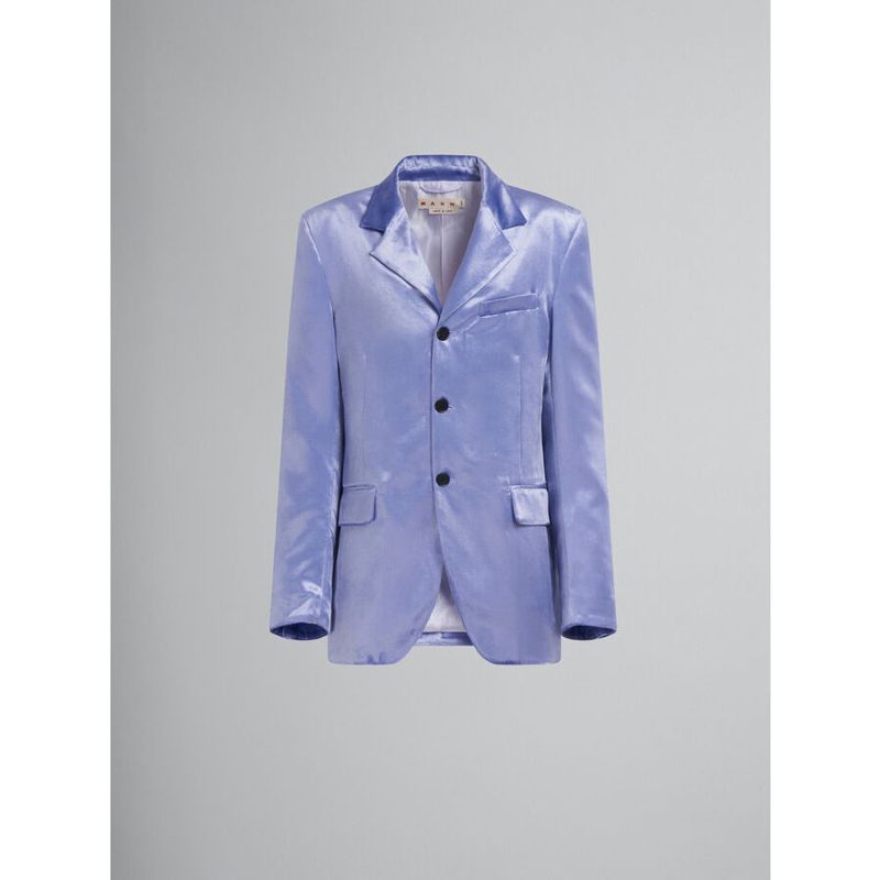 Marni Womens Ultra Violet Velvet Tailored Blazer