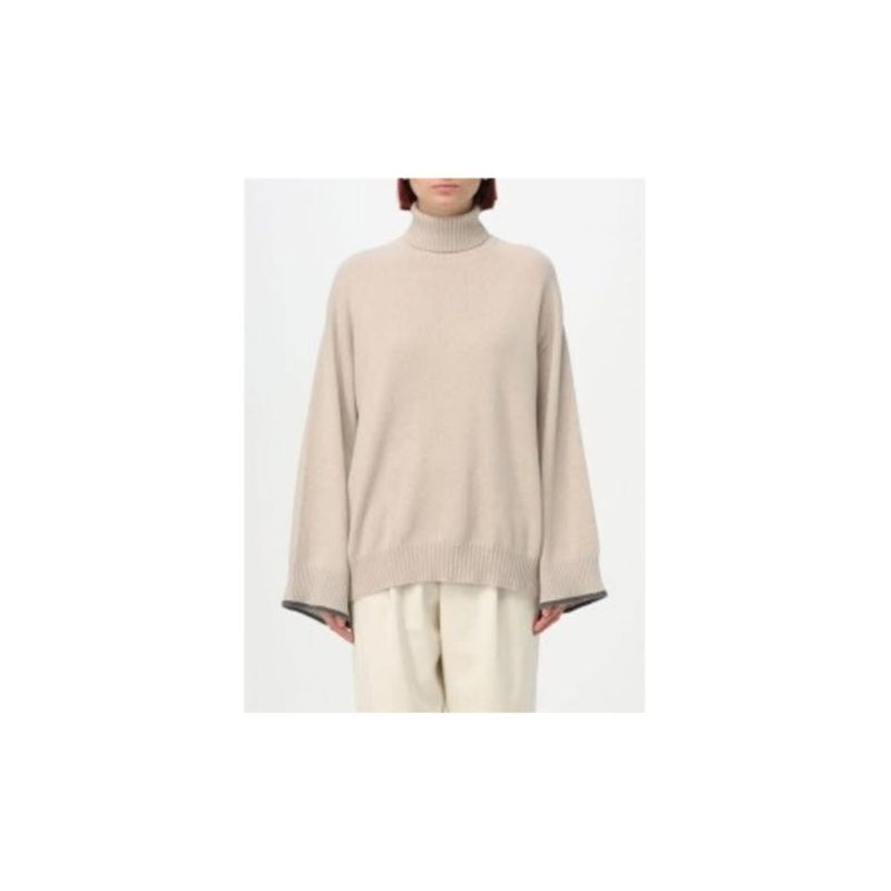 Brunello Cucinelli Beige Turtleneck Oversized Sweater