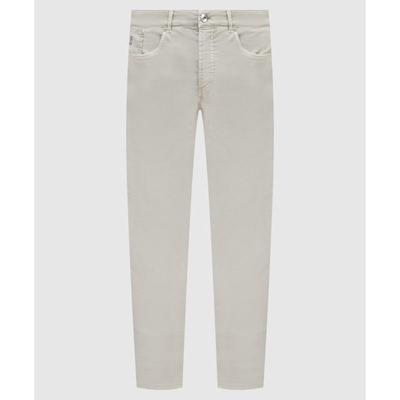 Brunello Cucinelli Beige Five-Pocket Tailored Trousers