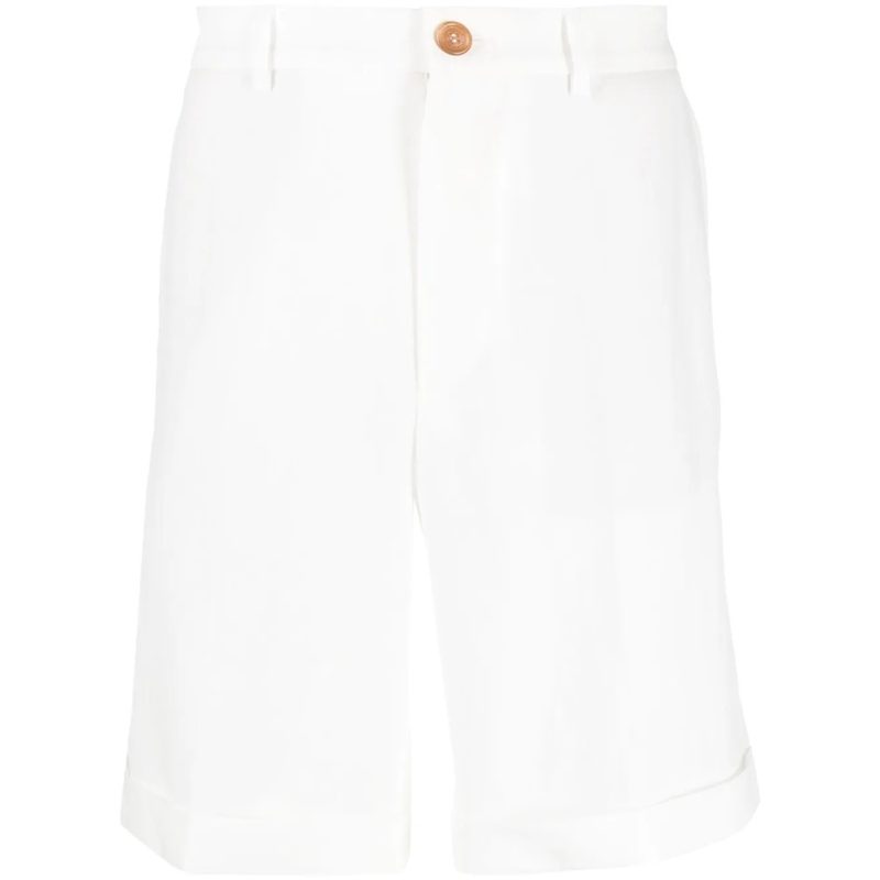 Brunello Cucinelli White Tailored Shorts With Button