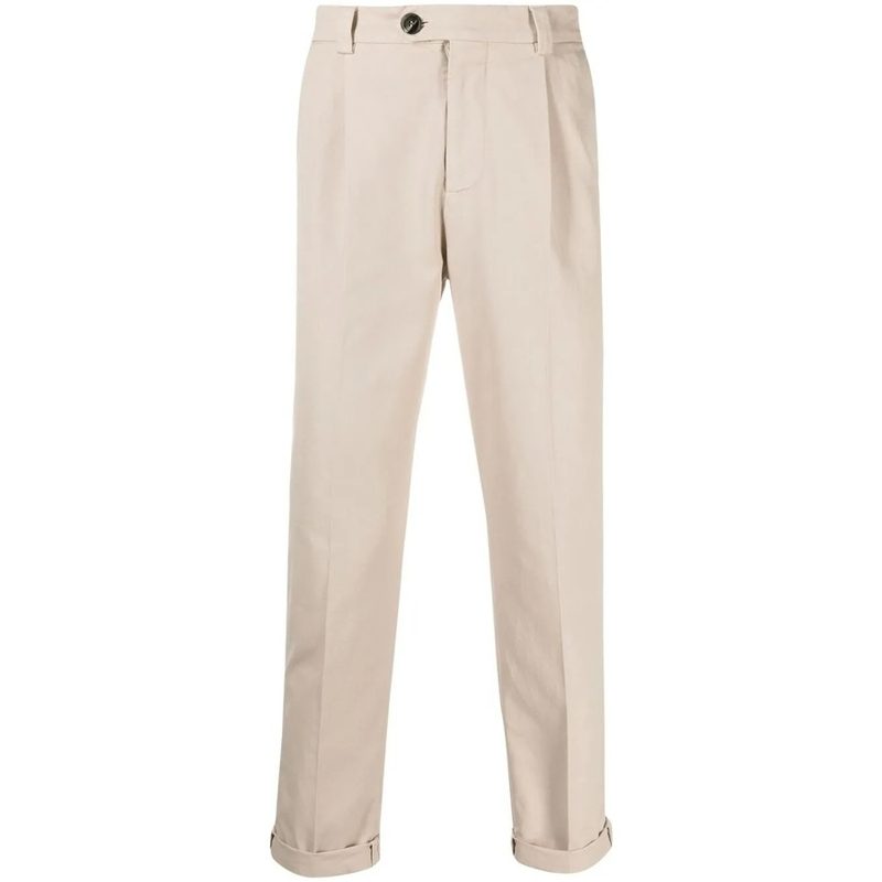 Brunello Cucinelli Beige Tailored Trousers With Cuffs