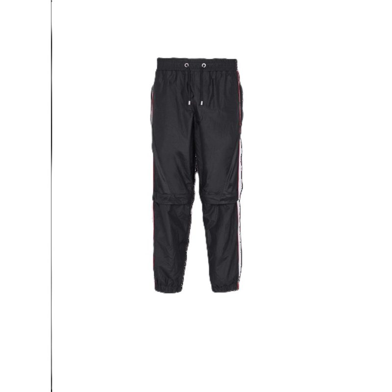 MenS Black Nylon Convertible Track Pants