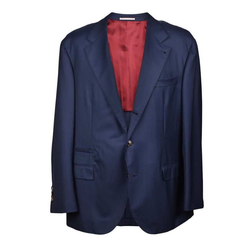 Brunello Cucinelli Navy Virgin Wool Three-Button Blazer