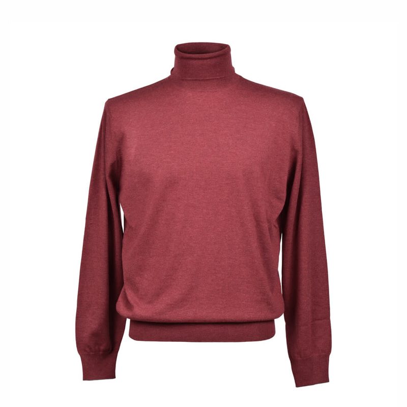 Brunello Cucinelli Burgundy Cashmere Turtleneck Sweater
