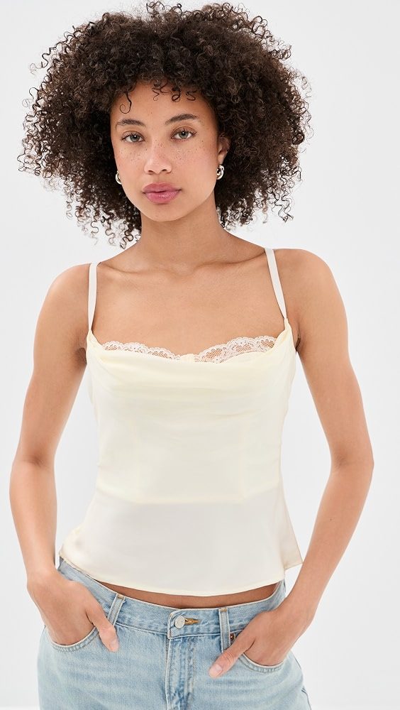 STAUD Evangeline Silk Top_Ivory