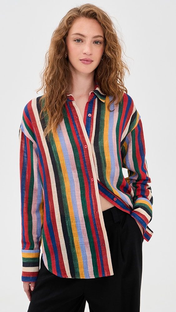 STAUD Colton Shirt_Artist Stripe