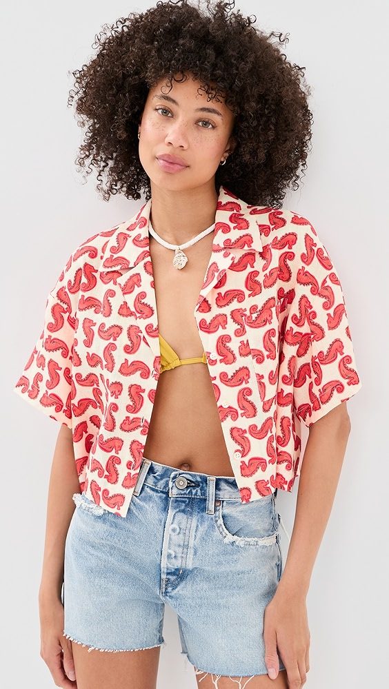 STAUD Daya Linen Top_Seahorse Cream