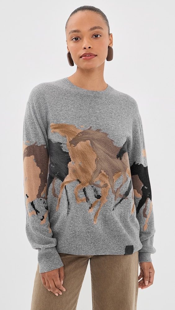 Racing Horses Sweater_Grey Melange