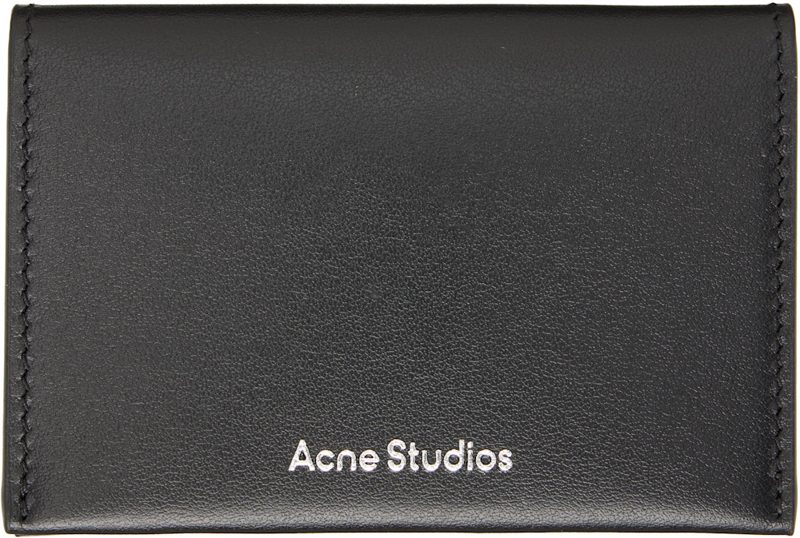 Black Folded Leather Wallet 262129M163006