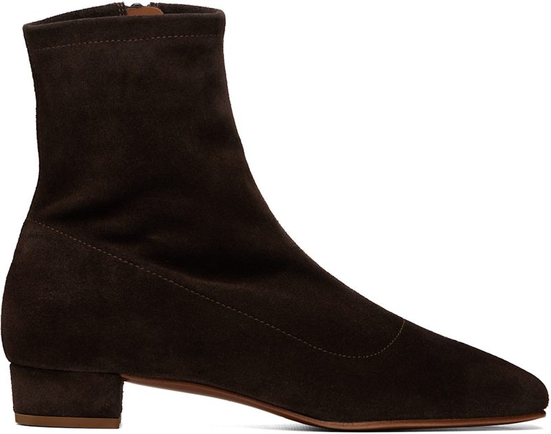 BY FAR Brown Este Suede Leather Boots 262289F113001