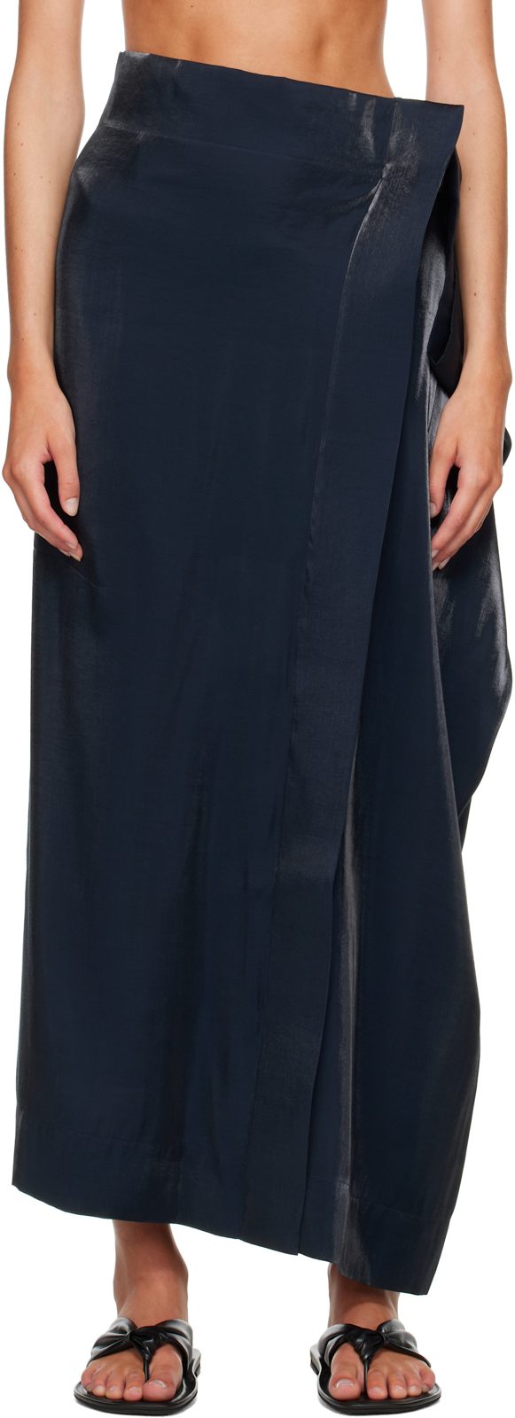 SSENSE Exclusive Navy Mercury Maxi Skirt 262809F093011