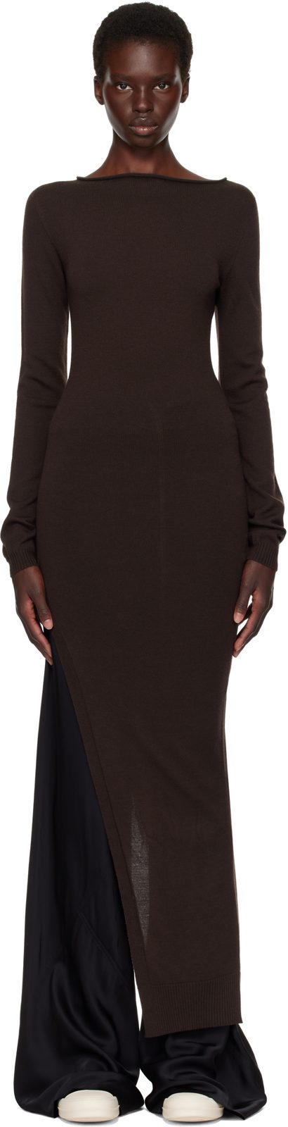 Brown Tower Easy Long Top Midi Dress 262232F054000