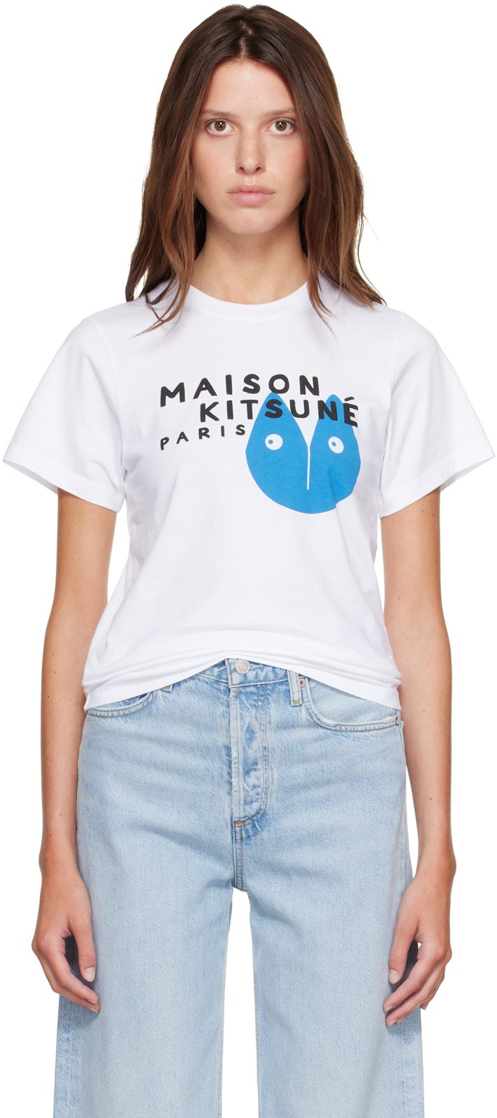 Maison Kitsune White Fortune Fox Standard T-shirt 262389F110018