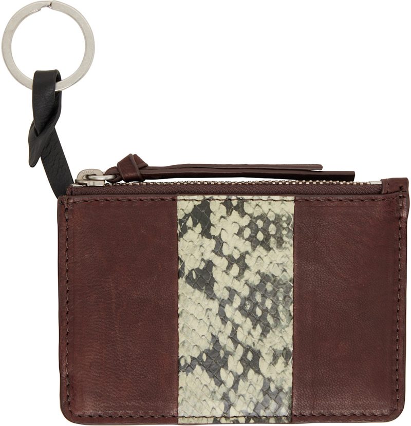 Brown & Green Calfskin Wallet 262358M164001