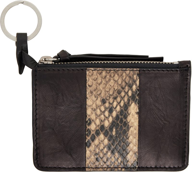 Black & Beige Calfskin Wallet 262358M164000