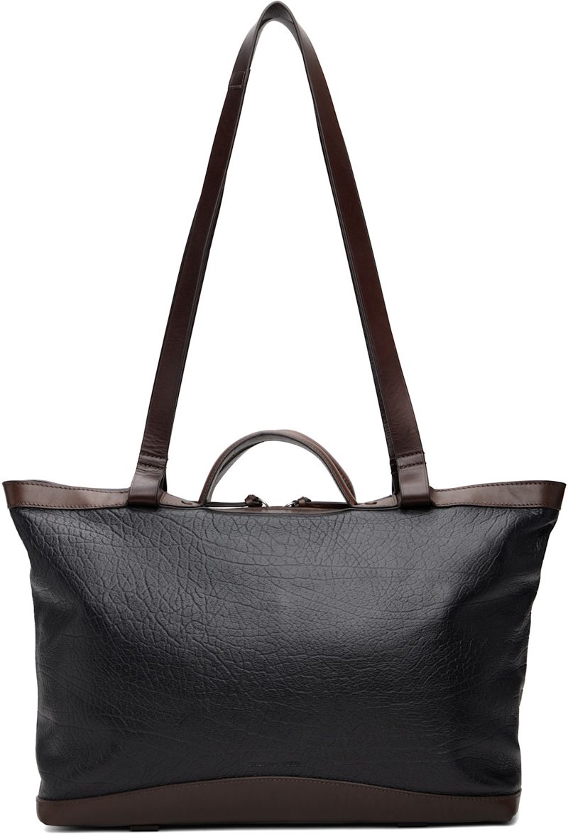 Black & Brown Leather Tote 262358M172000