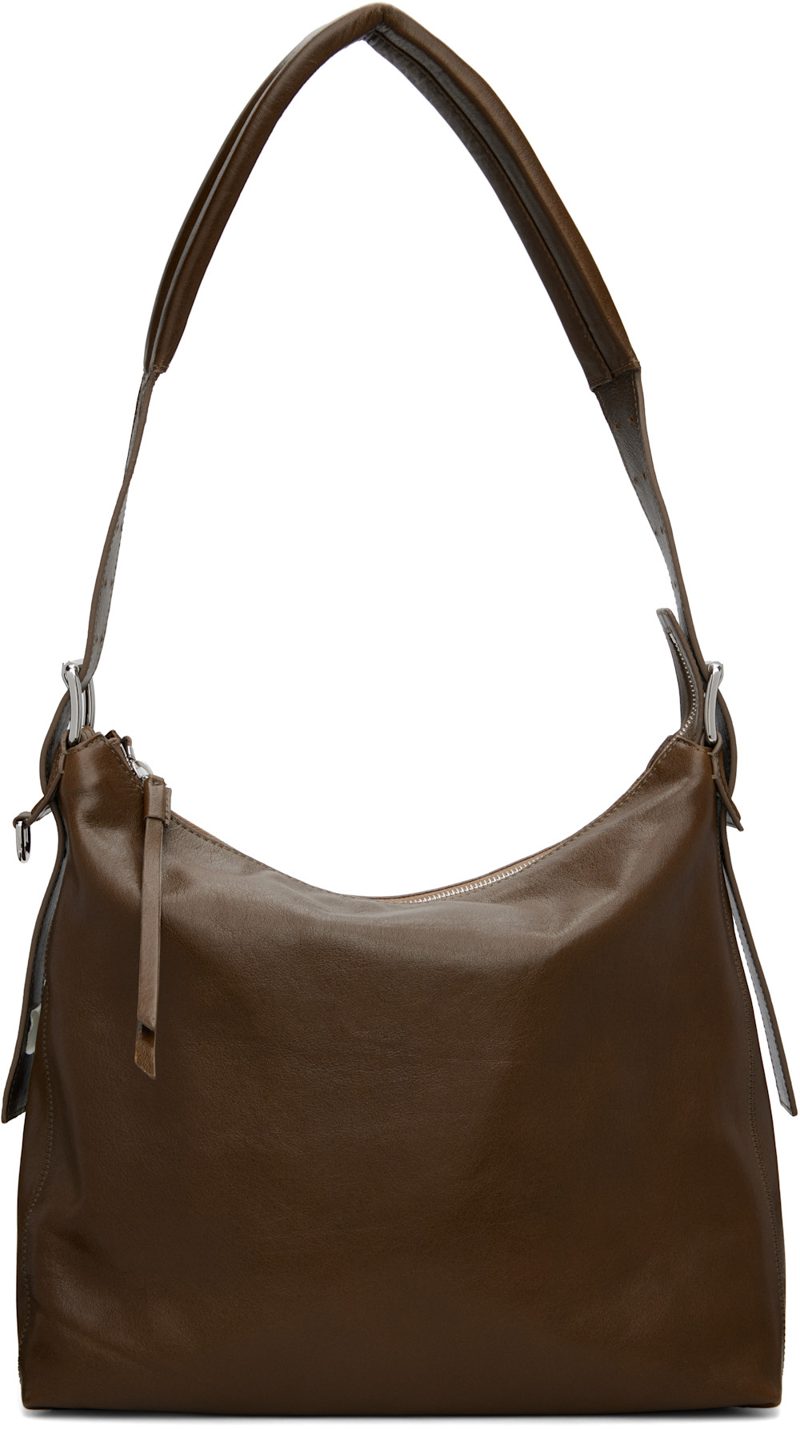 Brown Small Belted Leather Bag 262646M170056