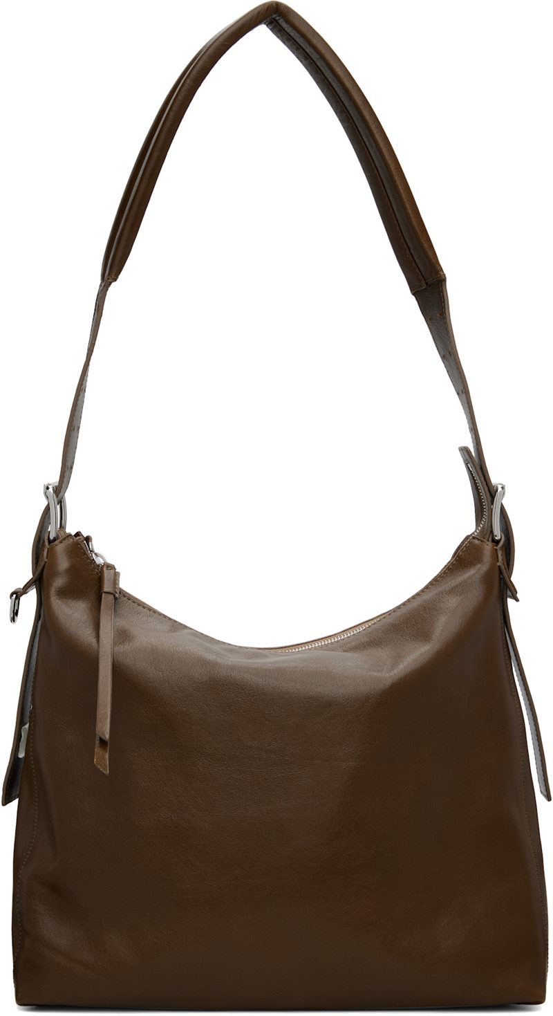Brown Belted Leather Bag 262646F048039