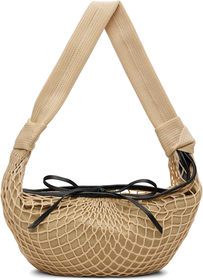 Beige Fortune Croissant Filt Bag 262646F047001