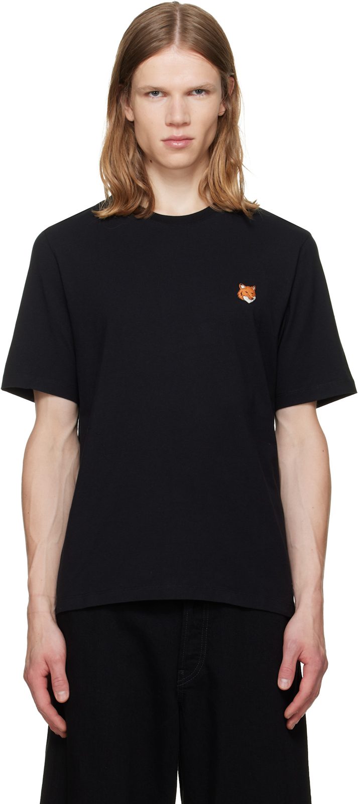 Maison Kitsune Black Fox Head Regular T-shirt 262389M213047