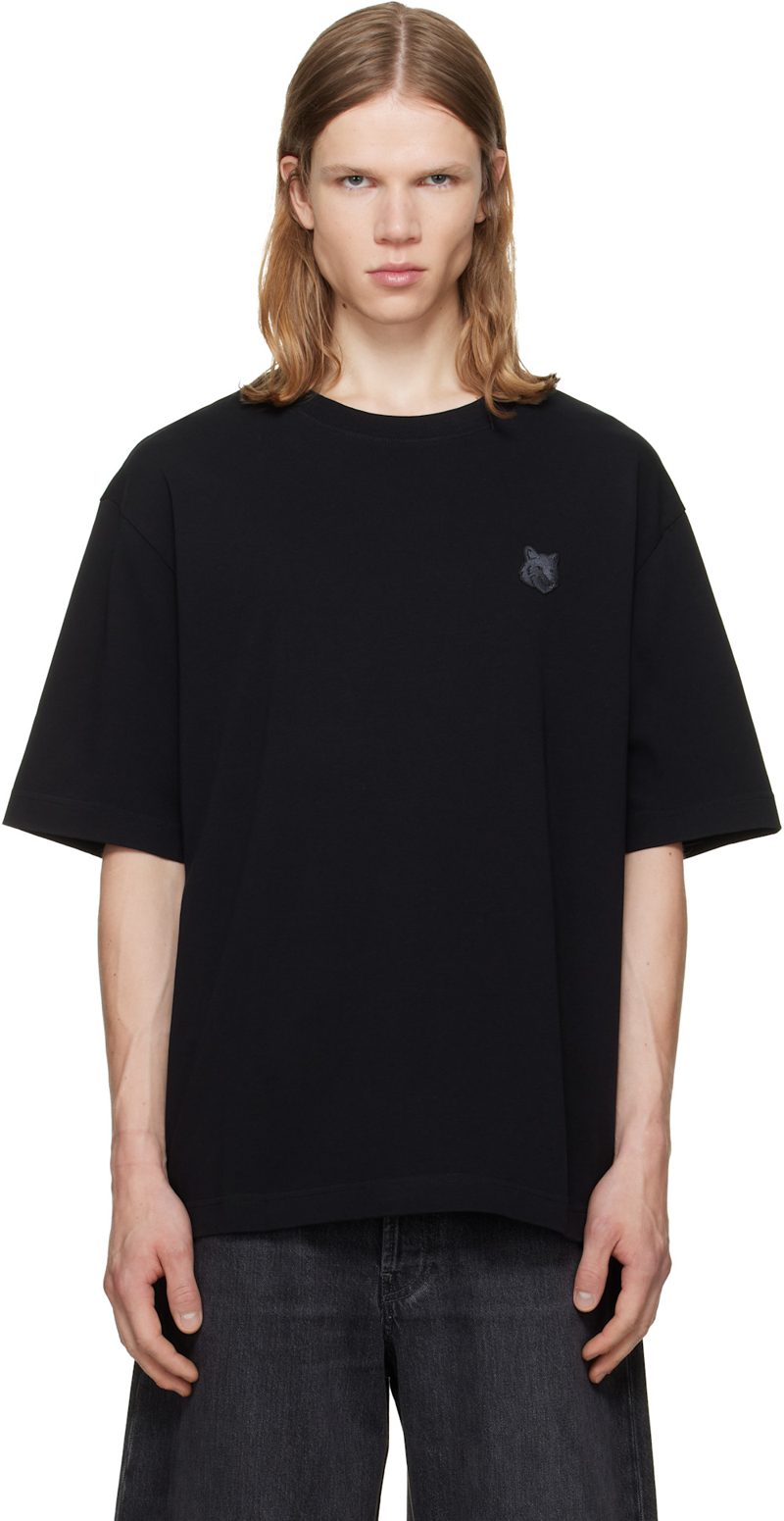 Maison Kitsune Black Fox Head Oversize T-shirt 262389M213031