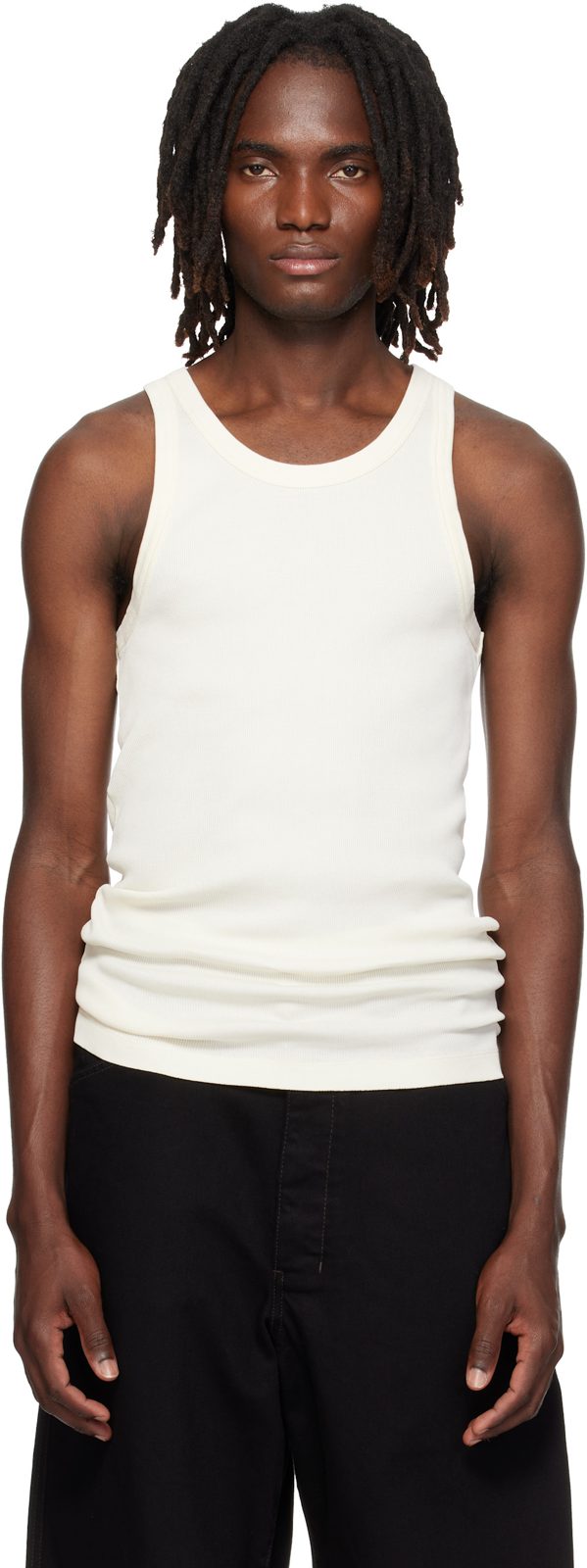 오프화이트 Ribbed Jersey Tank Top 262646M214000