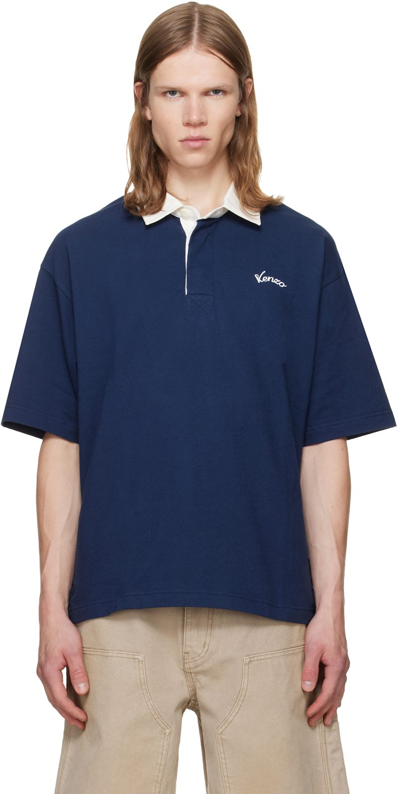 Navy [겐조] Paris Varsity Relax Polo 262387M212004