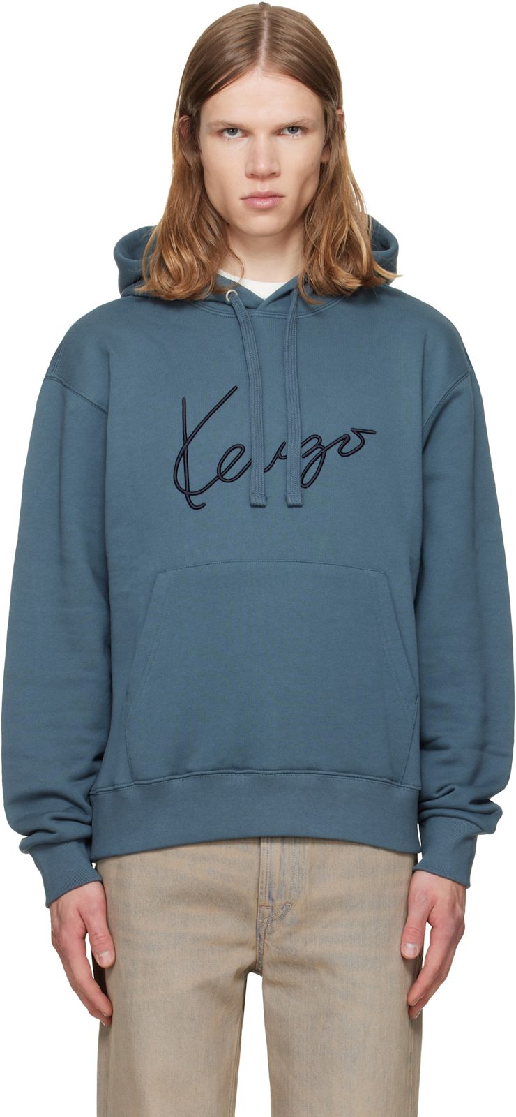 Blue [겐조] Paris Signature Hoodie 262387M202002