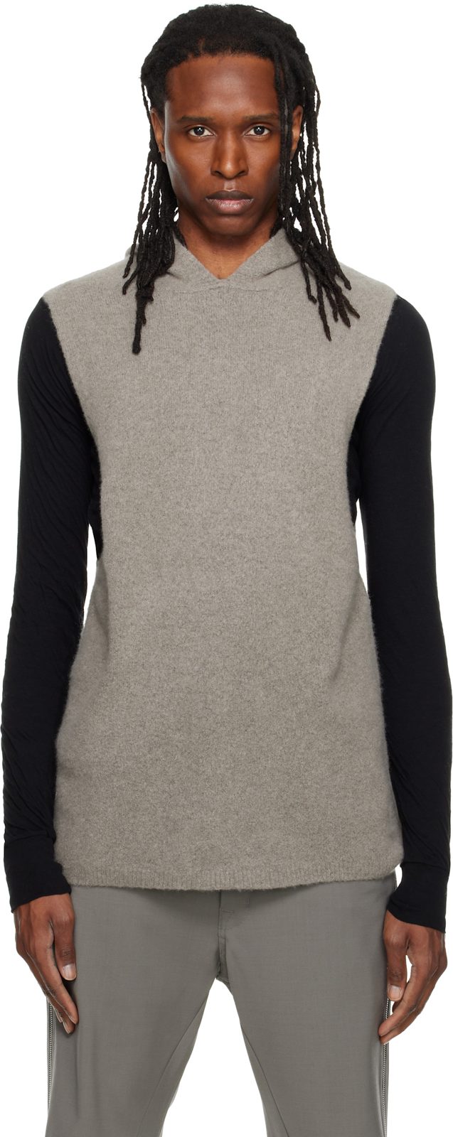 Gray Tower Tank Hoodie 262232M202057