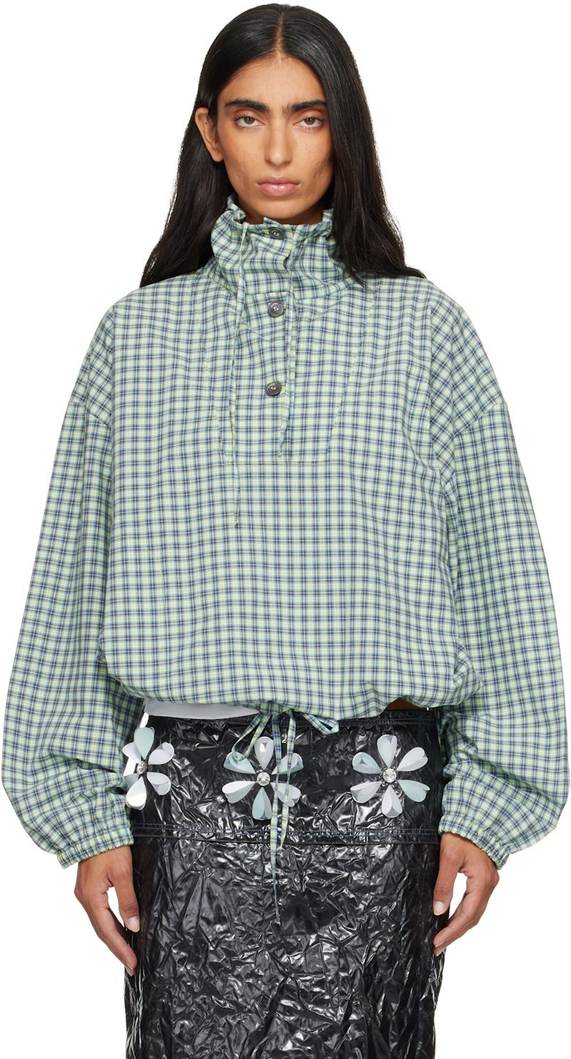 Marni Green Checked Poplin Blouse 262379F063000