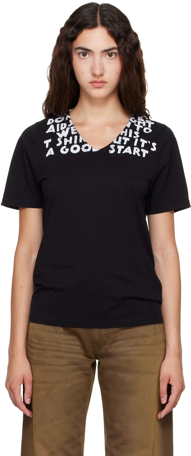 Black SIDA Print T-shirt 262188F110000